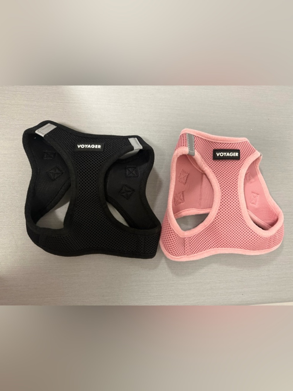 Voyager Mesh Dog Harness Bundle (2) Pink & Black Size M Breathable Pet Vest